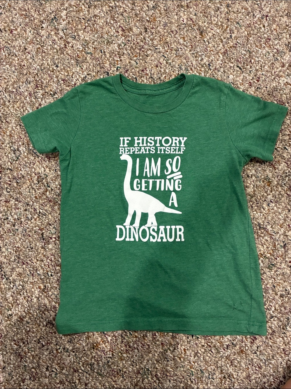 3/$10 Kids Green Dinosaur Graphic Tee - If History Repeats Itself